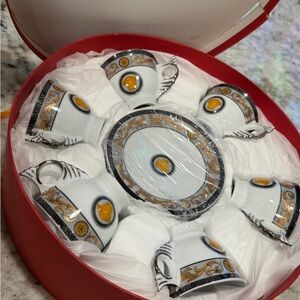 Versace Gold and Black Coffee Set